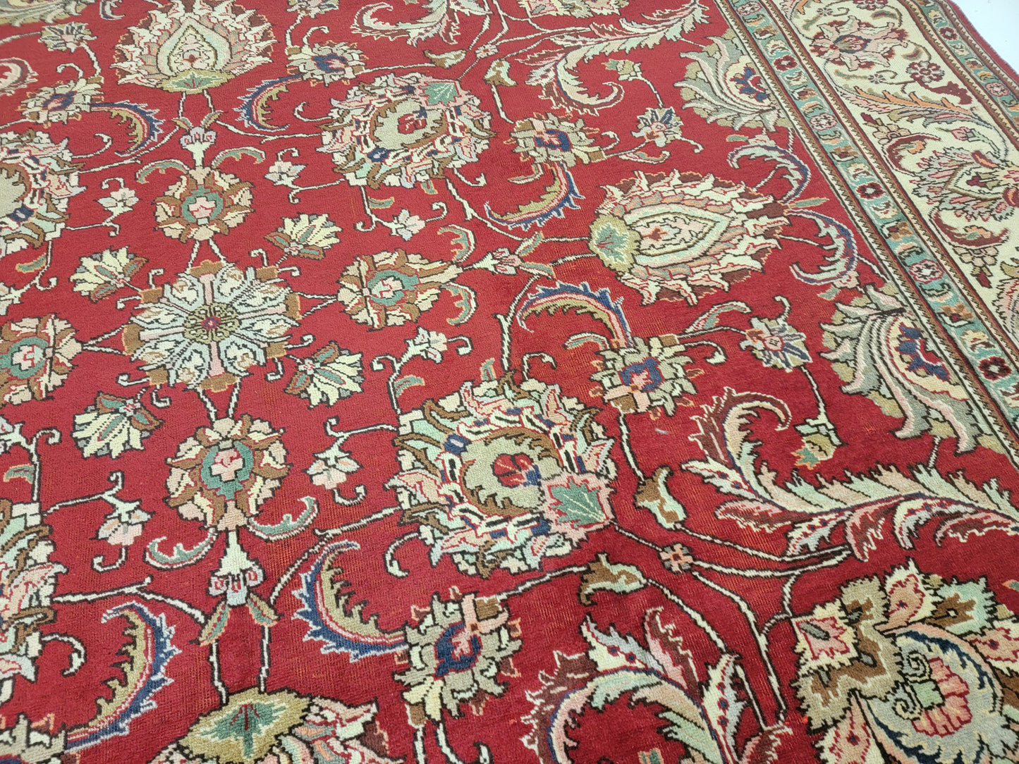 Hand-Knotted Wool Rug Tabriz 10' x 13"