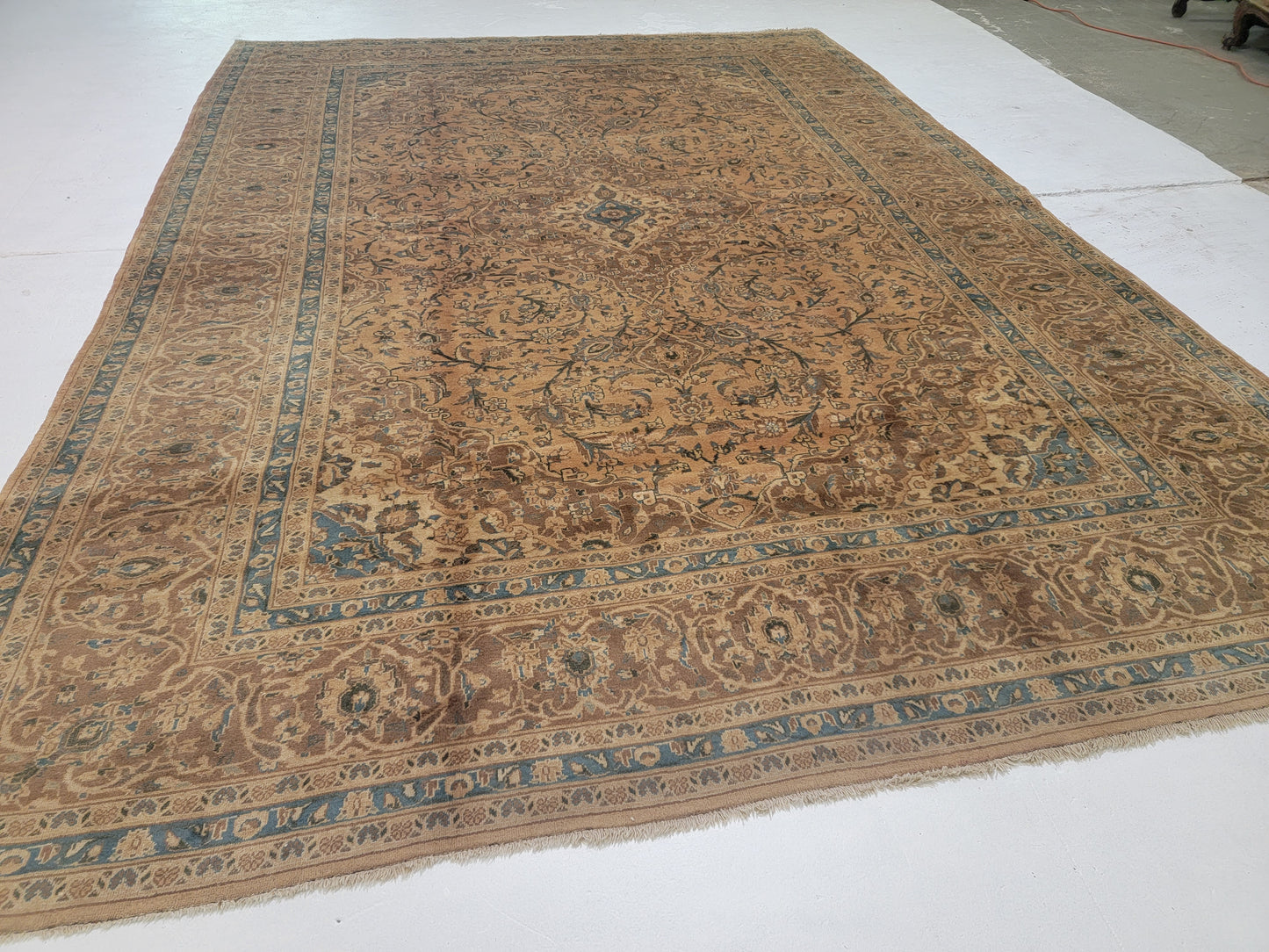Hand-Knotted Wool Rug Kashan 10' x 14'