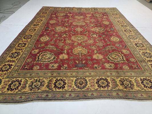 Hand-Knotted Wool Rug Tabriz 9'4"x12'6"