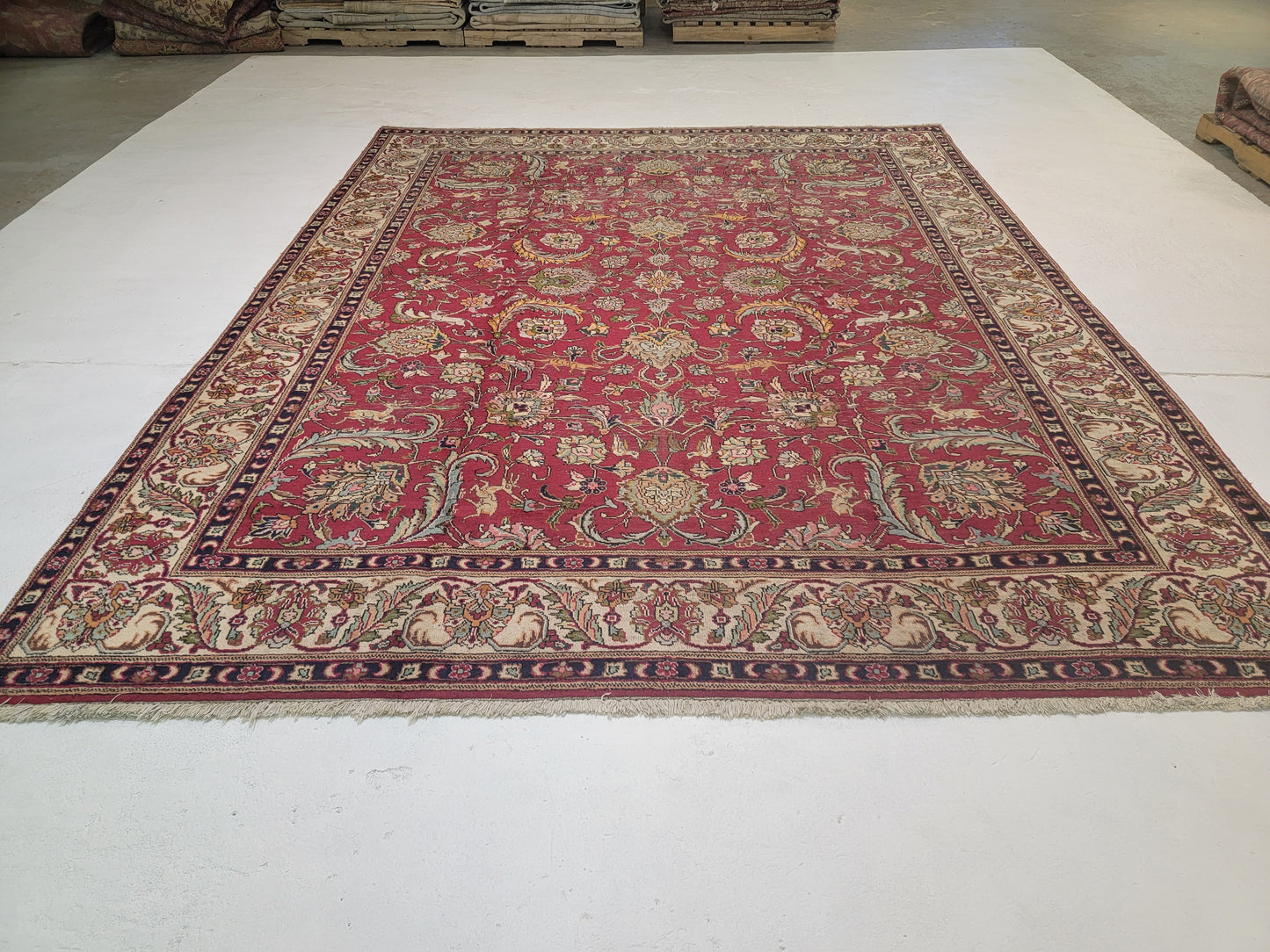 Hand-Knotted Wool Rug Tabriz 9'2"x12'2"