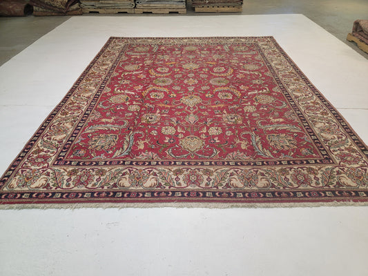 Hand-Knotted Wool Rug Tabriz 9'2"x12'2"