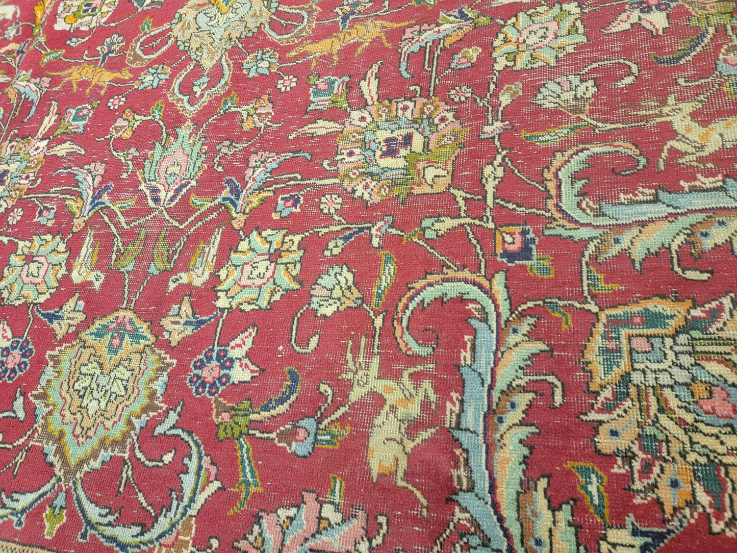 Hand-Knotted Wool Rug Tabriz 9'2"x12'2"