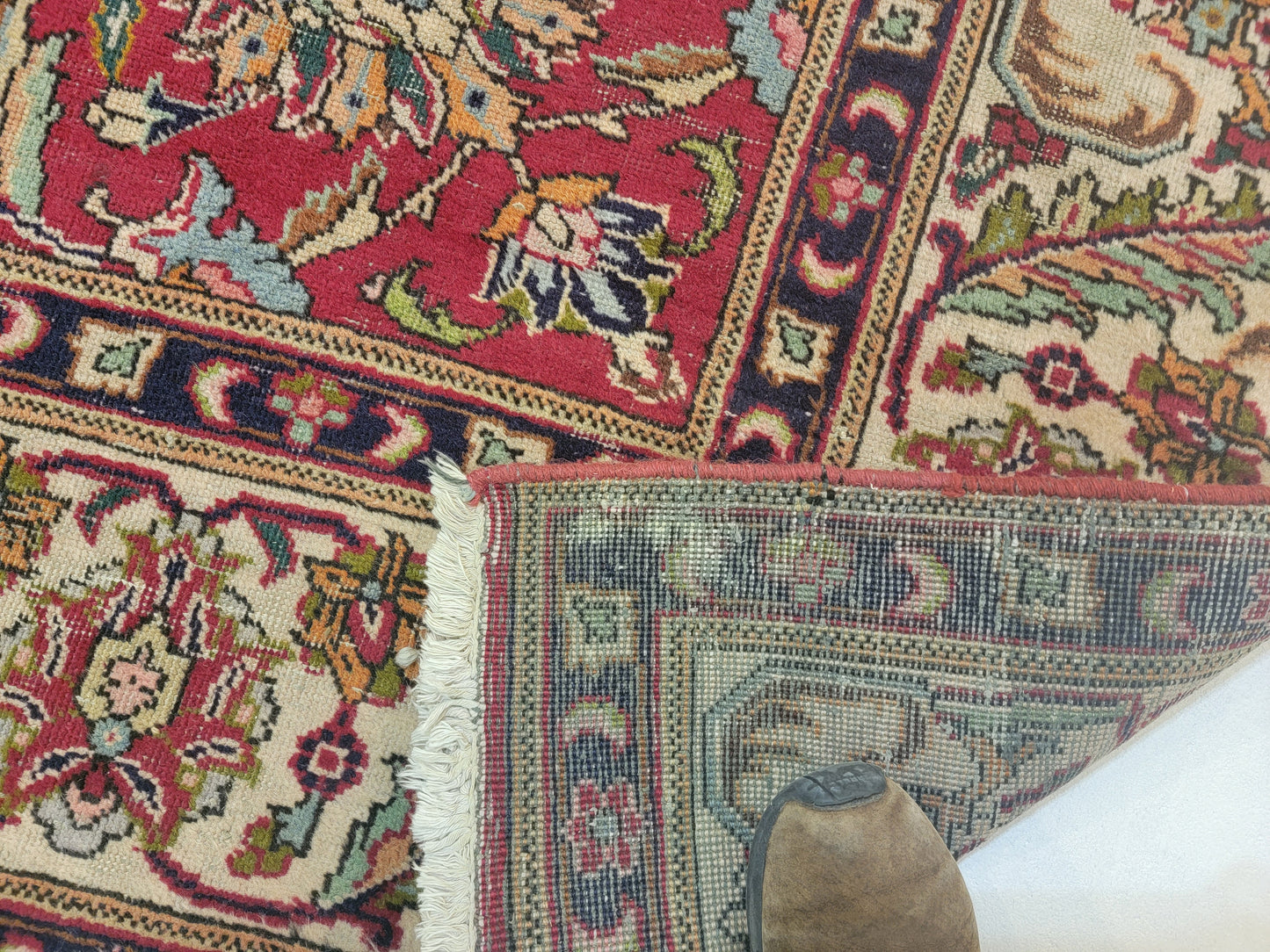 Hand-Knotted Wool Rug Tabriz 9'2"x12'2"