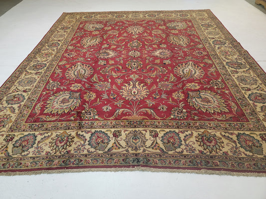Hand-Knotted Wool Rug Tabriz 9'7"x12'5"