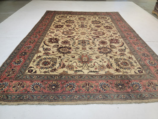 Hand-Knotted Wool Rug Tabriz 9'9'"x12'7"