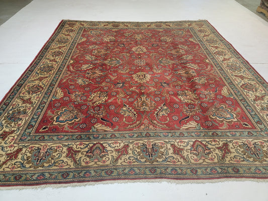 Hand-Knotted Wool Rug Tabriz 9'5"x12'3"