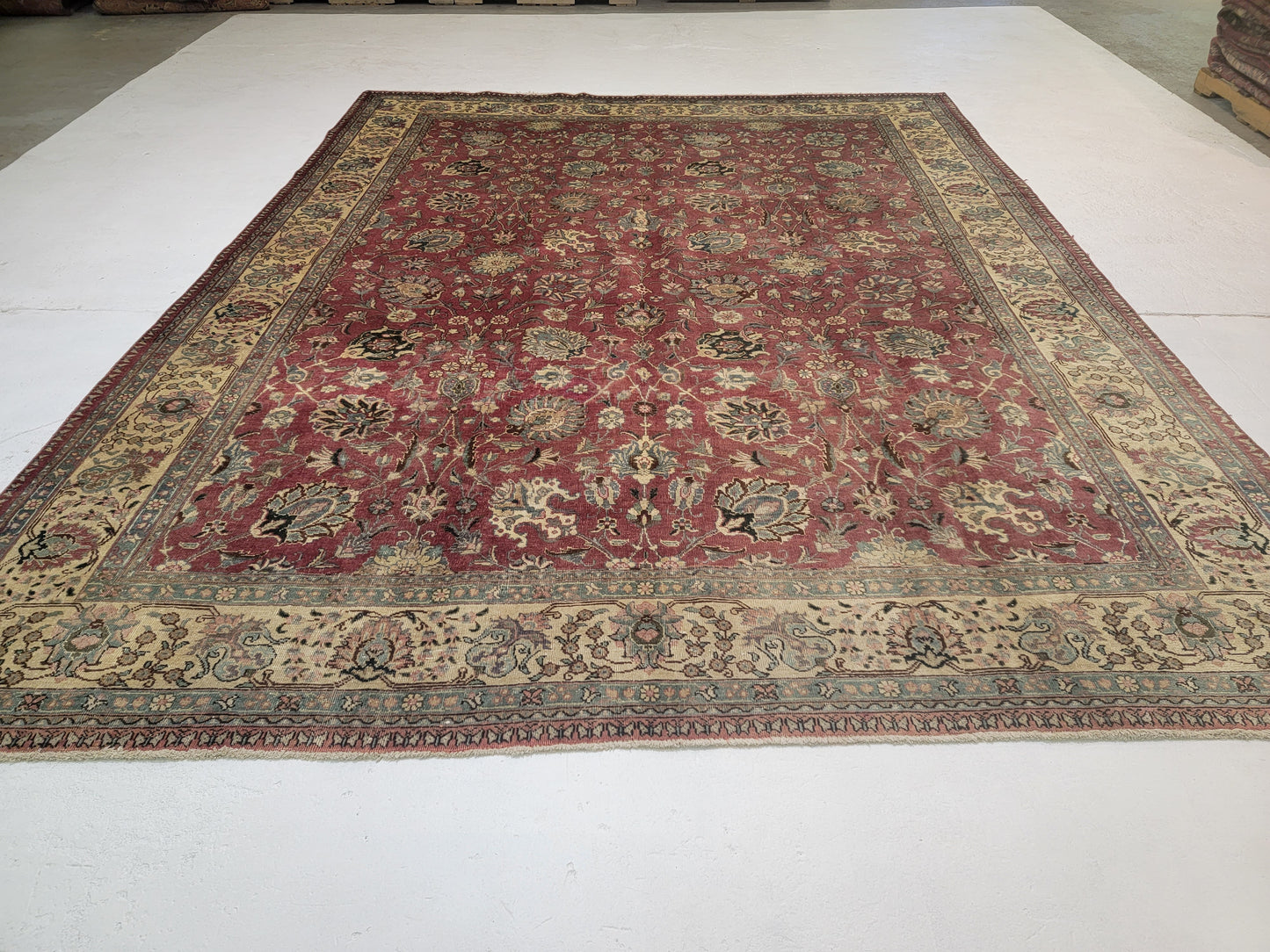 Hand-Knotted Wool Rug Tabriz 9'6" x 12'9"