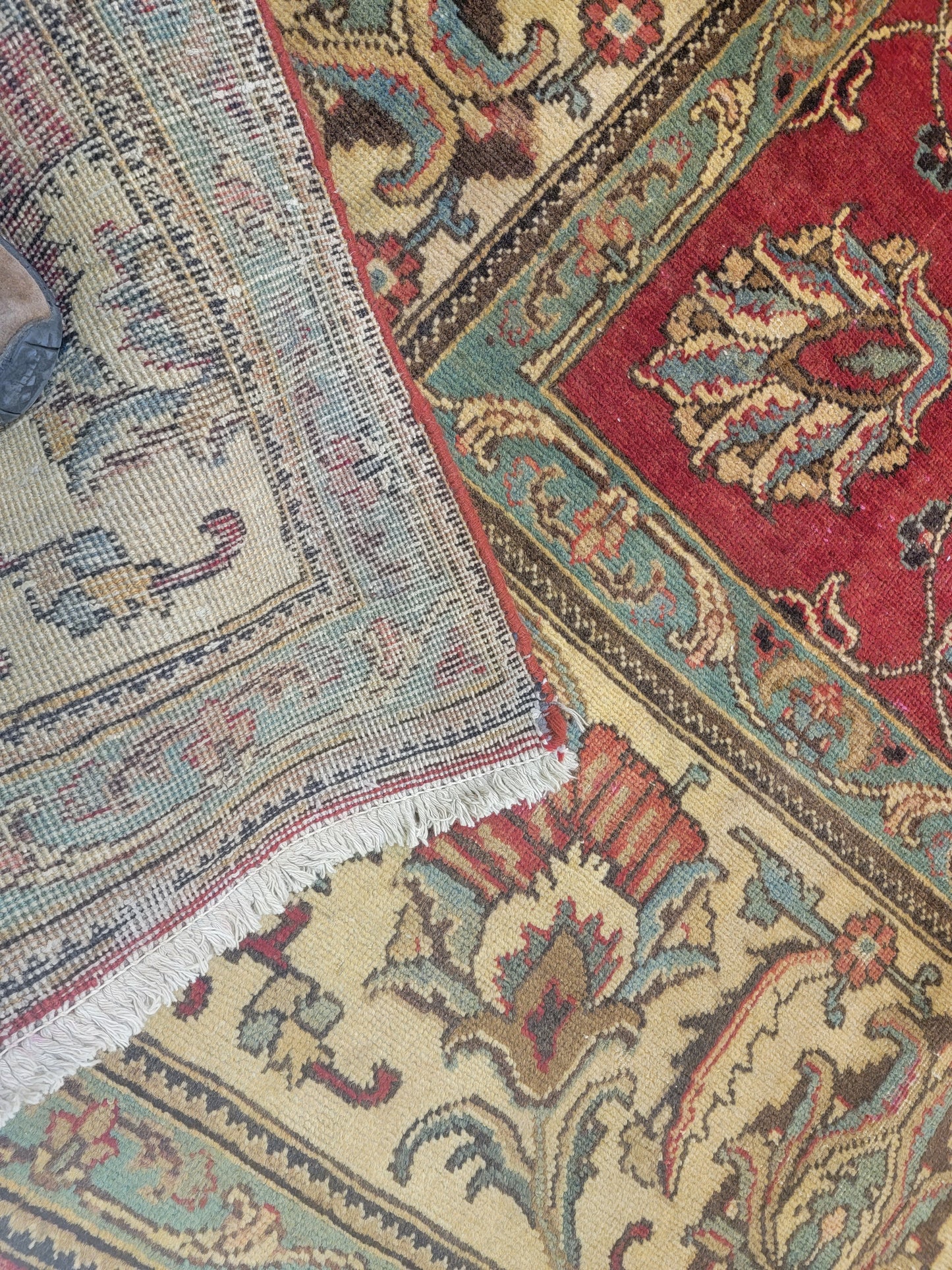 Hand-Knotted Wool Rug Tabriz allover Design 10x13