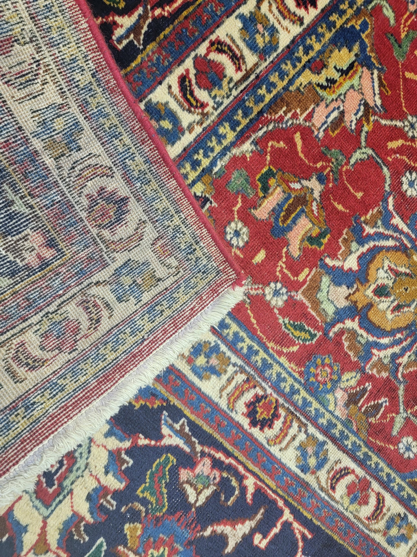 Hand-Knotted Wool Rug Tabriz Allover Design 10 x 13