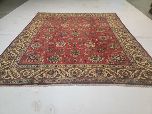 Hand-Knotted Wool Rug Tabriz Allover Design 10' x 11'3"
