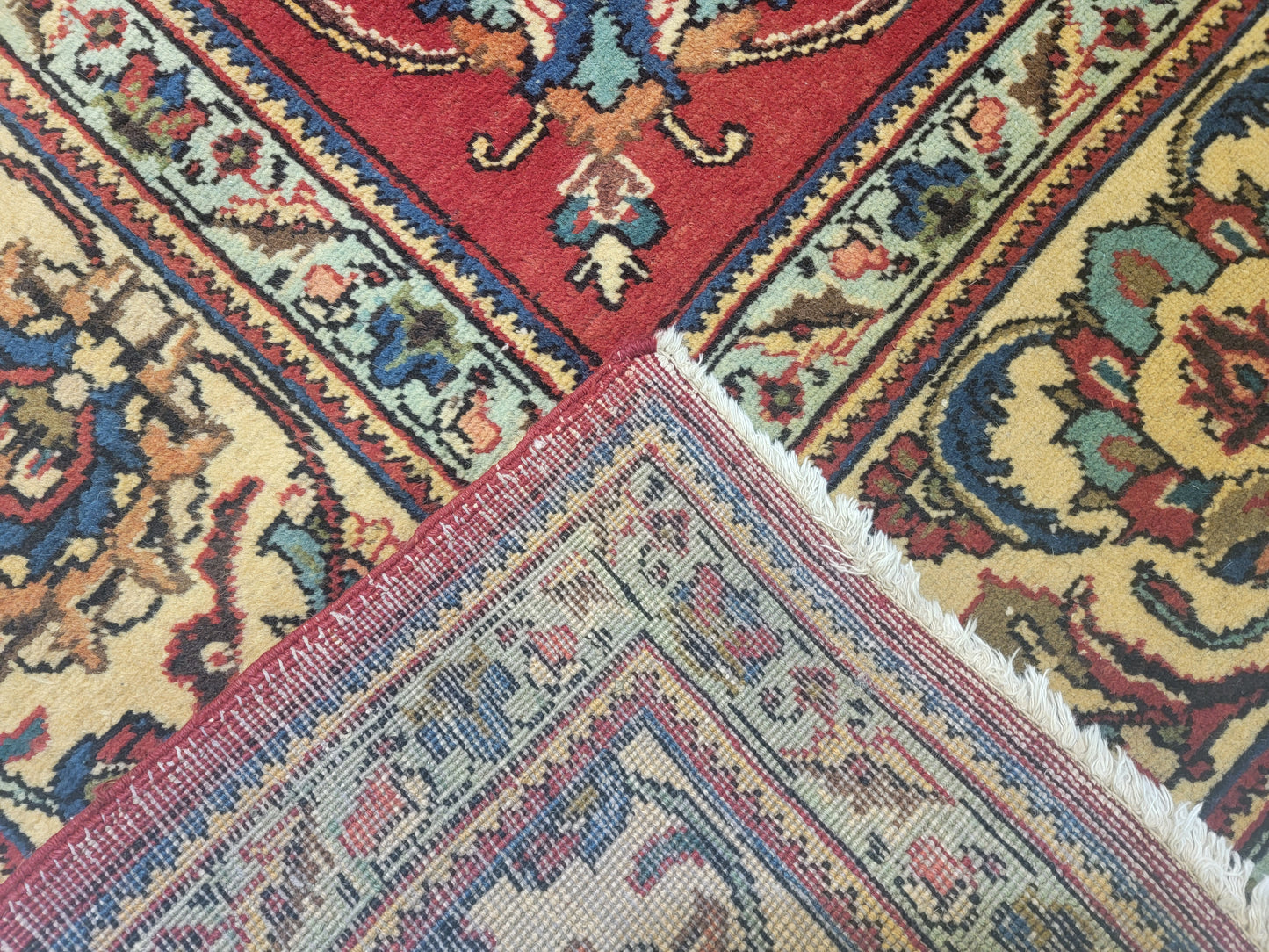 Hand-Knotted Wool Rug Tabriz Allover Design 10' x 11'3"