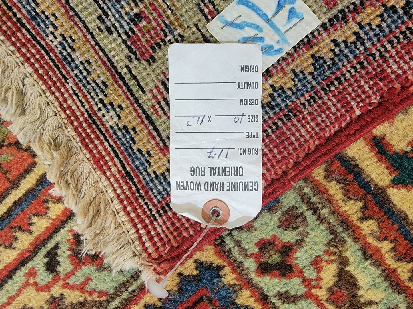 Hand-Knotted Wool Rug Tabriz Allover Design 10' x 11'3"