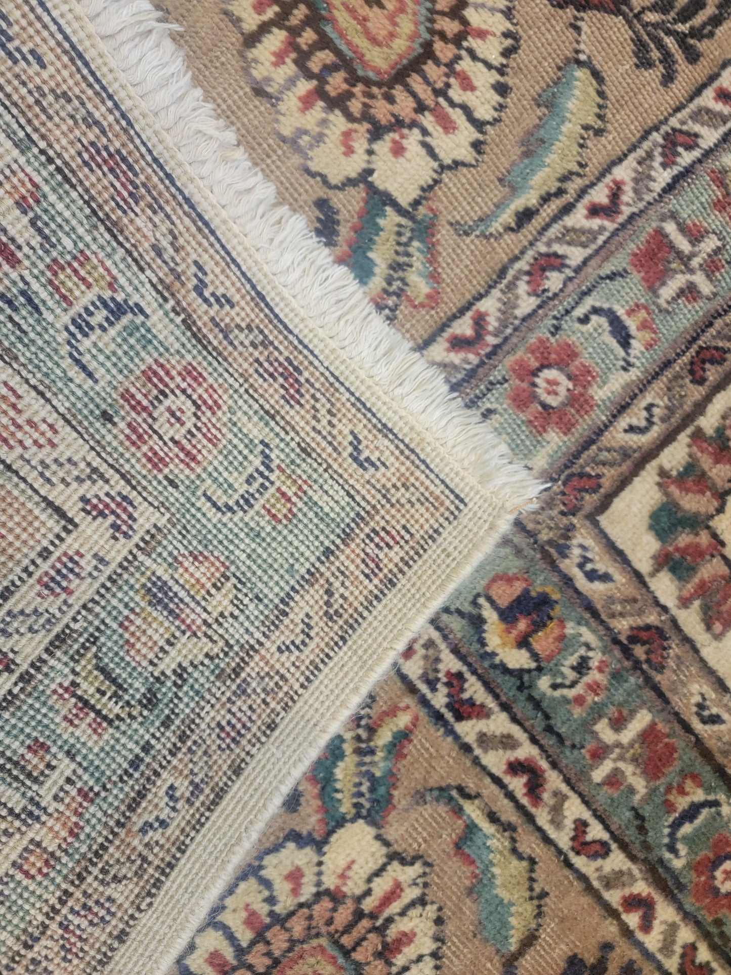 Hand-Knotted Wool Rug Tabriz Allover Design 9'10" x 13'3"