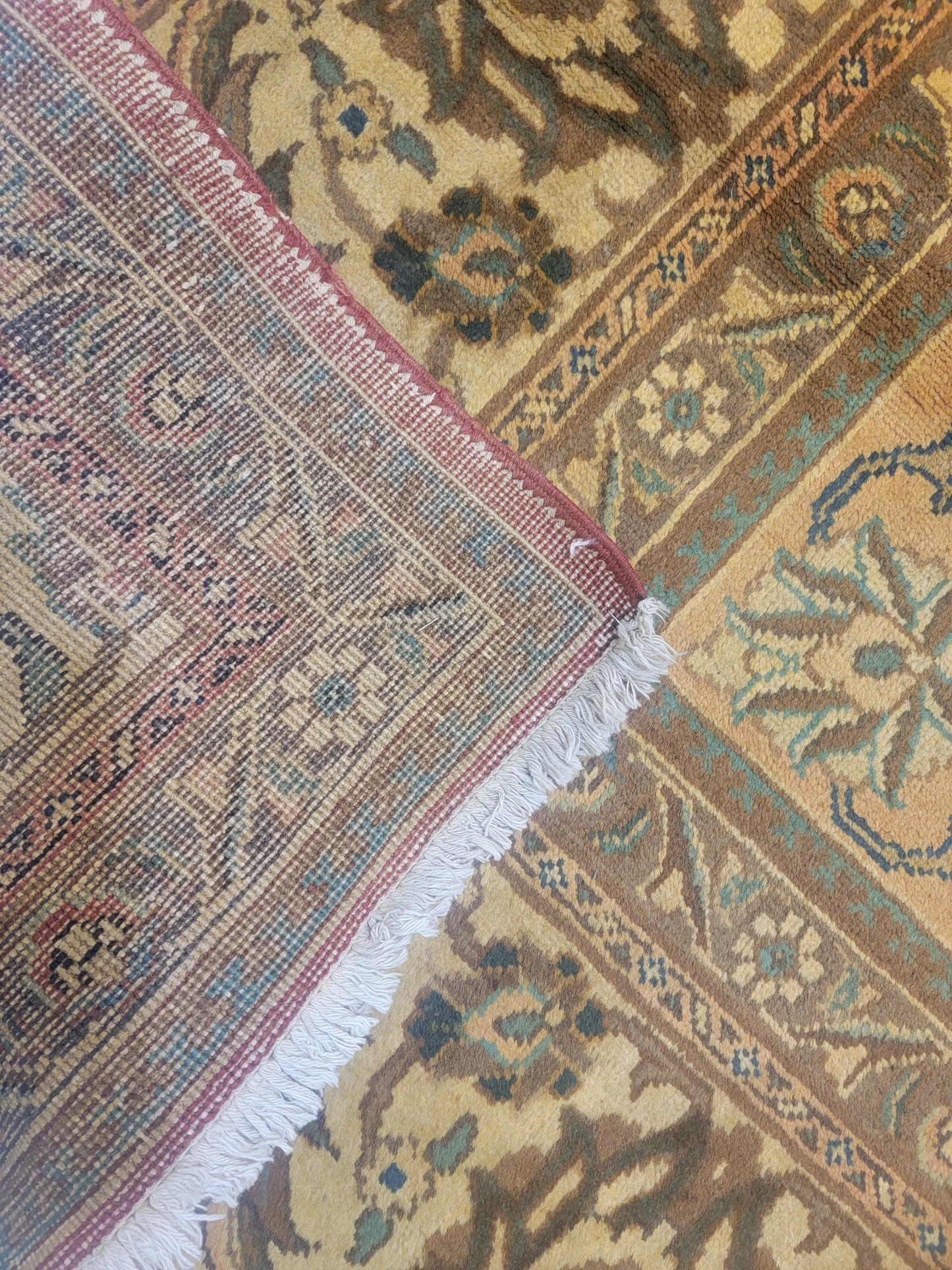 Hand-Knotted Wool Rug Tabriz Tea wash 9'11" x 12'6"