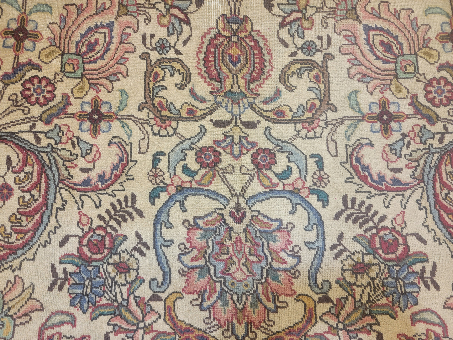 Hand-Knotted Wool Rug Tabriz Allover Design 10'2" x 12'10"