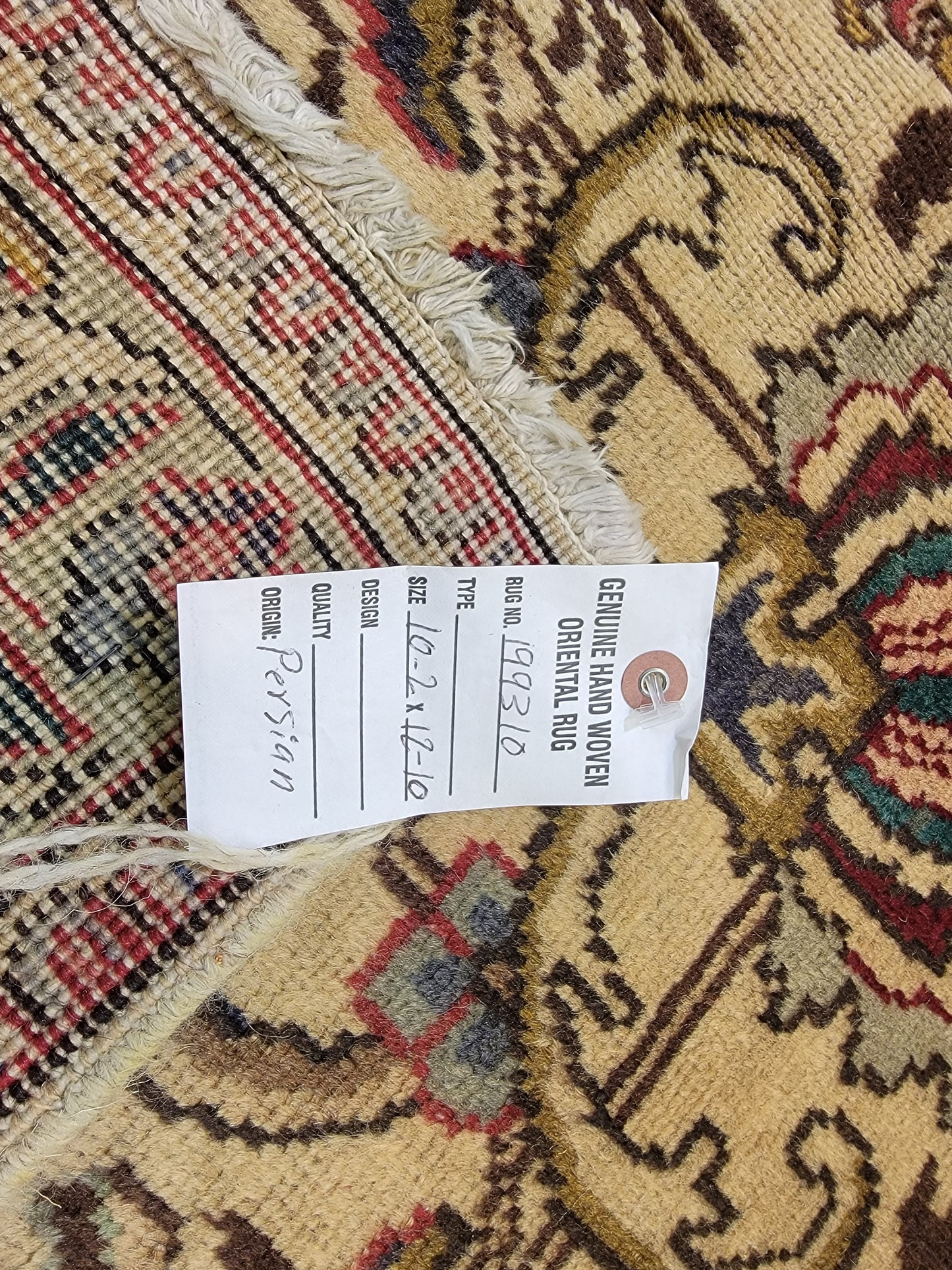 Hand-Knotted Wool Rug Tabriz Allover Design 10'2" x 12'10"