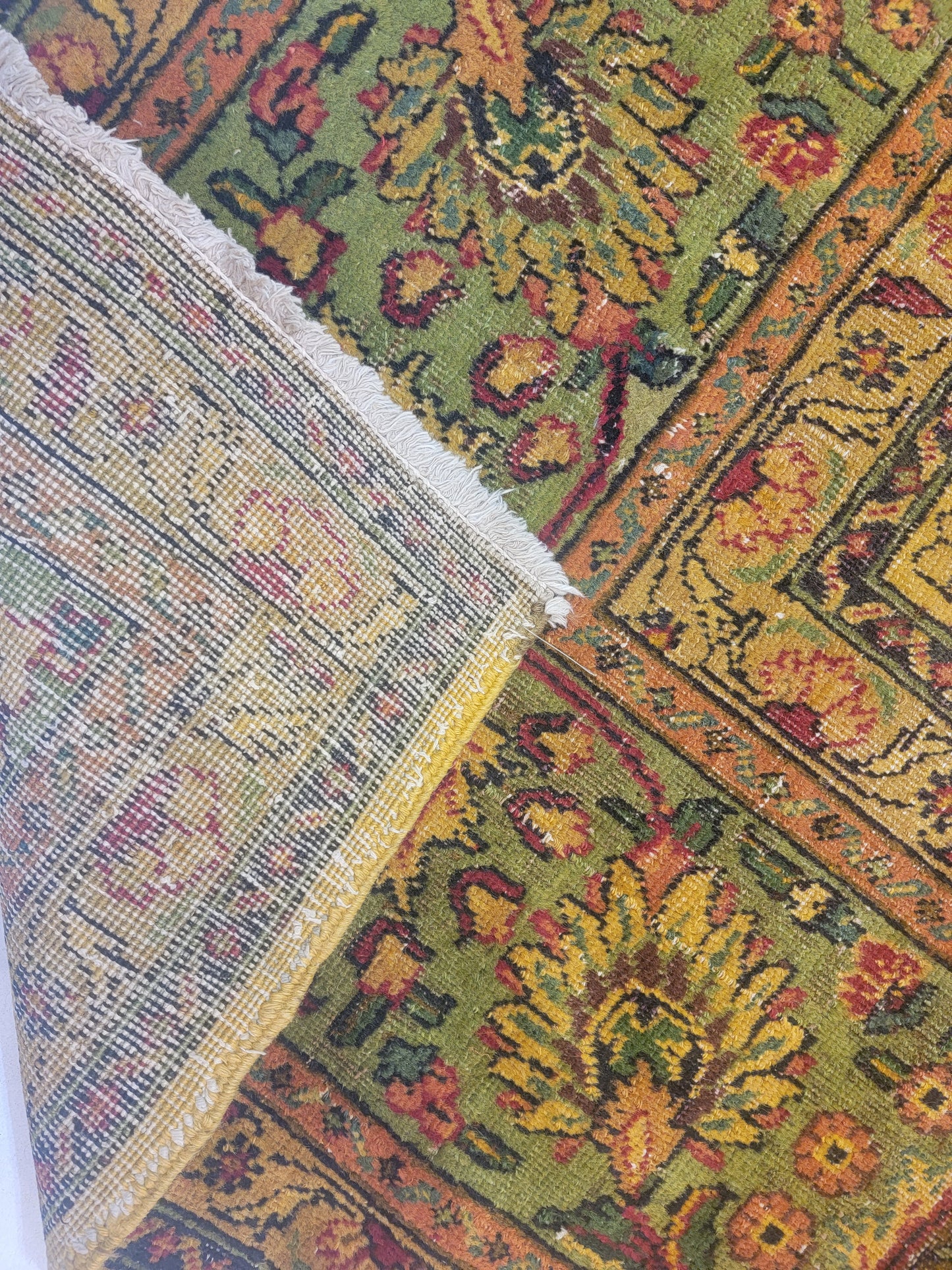 Hand-Knotted Wool Rug Tabriz Allover Design 9'5" x 12'6"