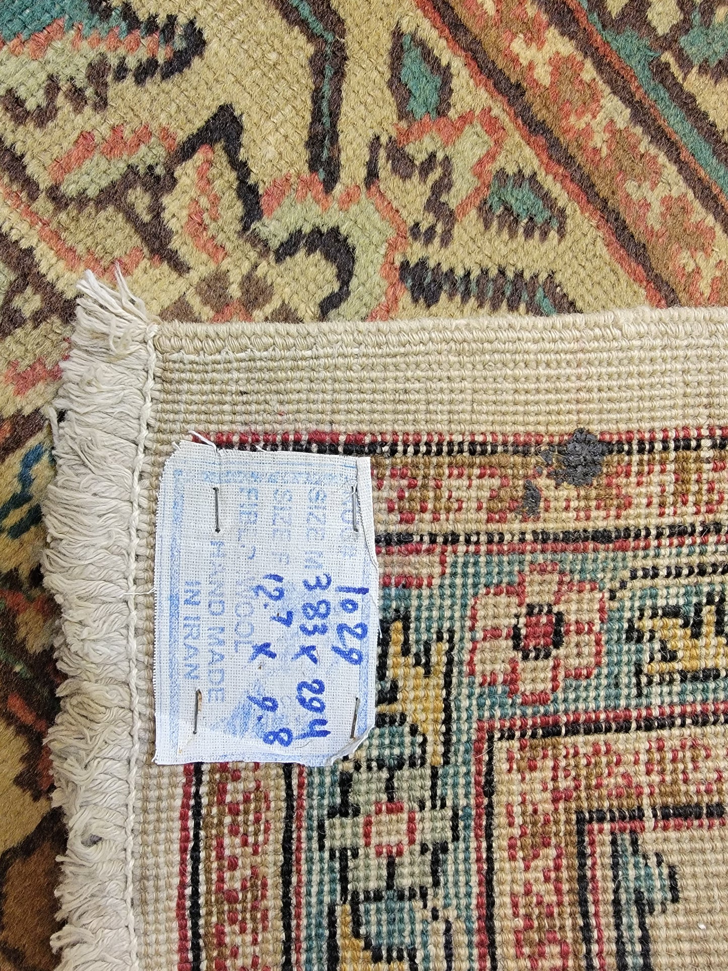 Hand-Knotted Wool Rug Tabriz Allover Design 9'8" x 12'7"
