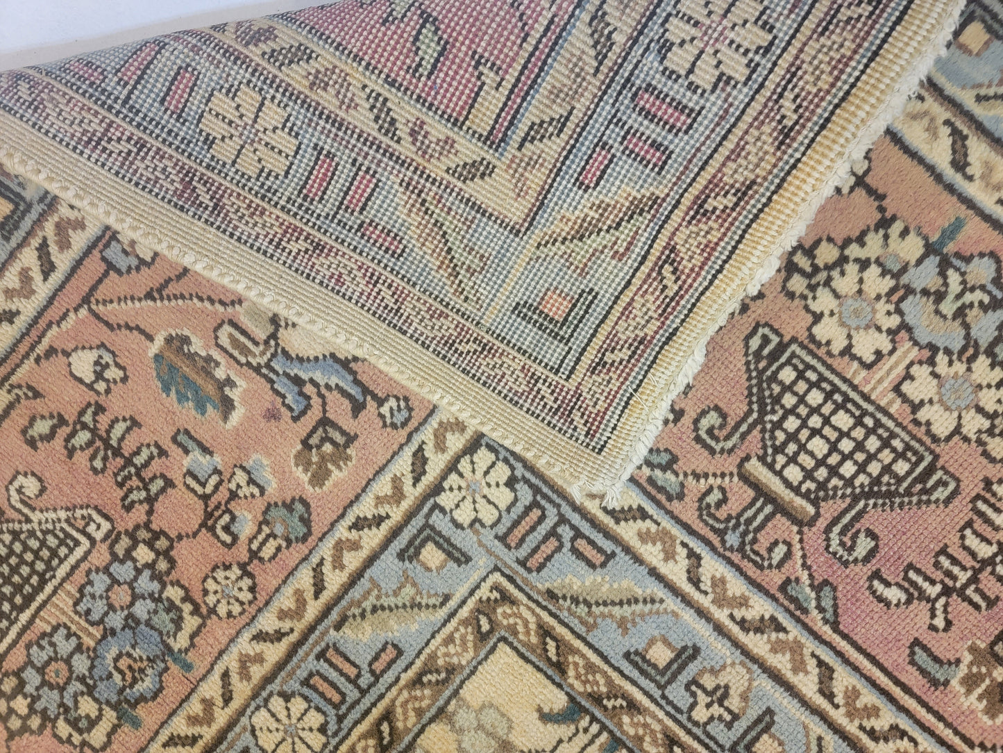Hand-Knotted Wool Rug Tabriz Allover Design 9'9" x 12'7"