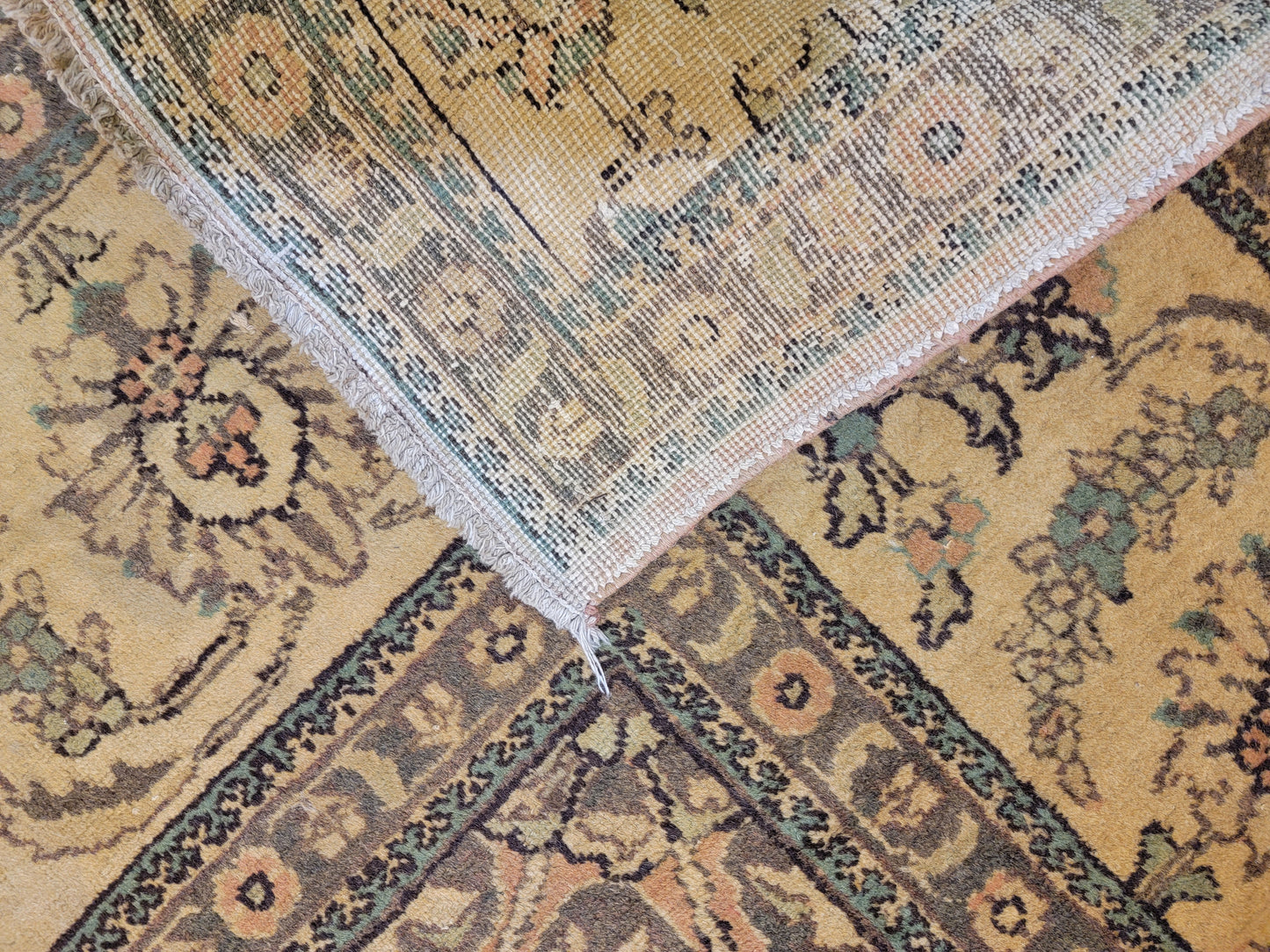 Hand-Knotted Wool Rug  Tabriz Allover Design 9'7" x 13'10"
