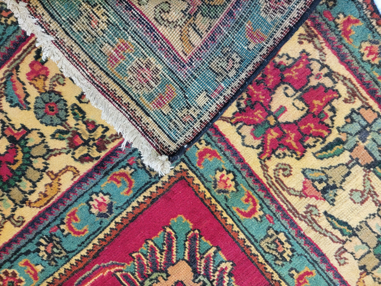 Hand-Knotted Wool Rug Tabriz Allover Design 9'10" x 11'7"