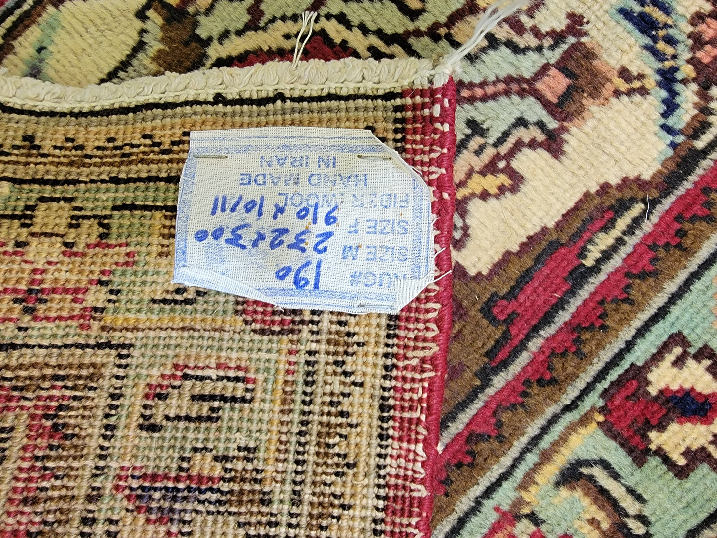 Hand-Knotted Wool Rug signedTabriz Allover Design 9'10" x 10'11"