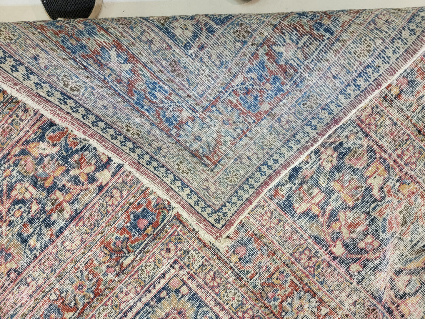 Hand-Knotted Wool Destressed Rug Khorassan/mashad Medallion  Design 10'6" x 13'