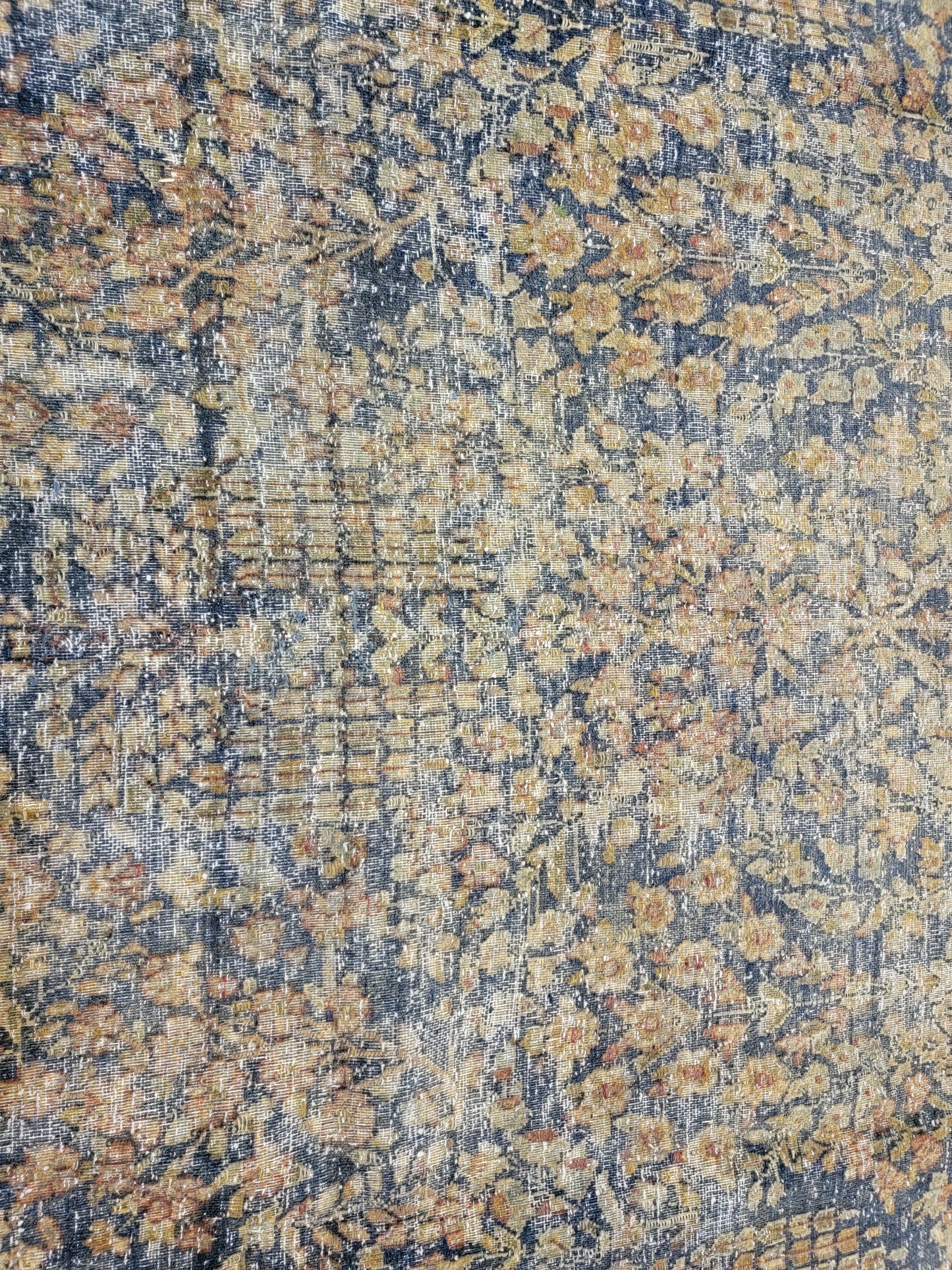 Hand-Knotted Wool Destressed Kerman Rug 9'6" x 13'