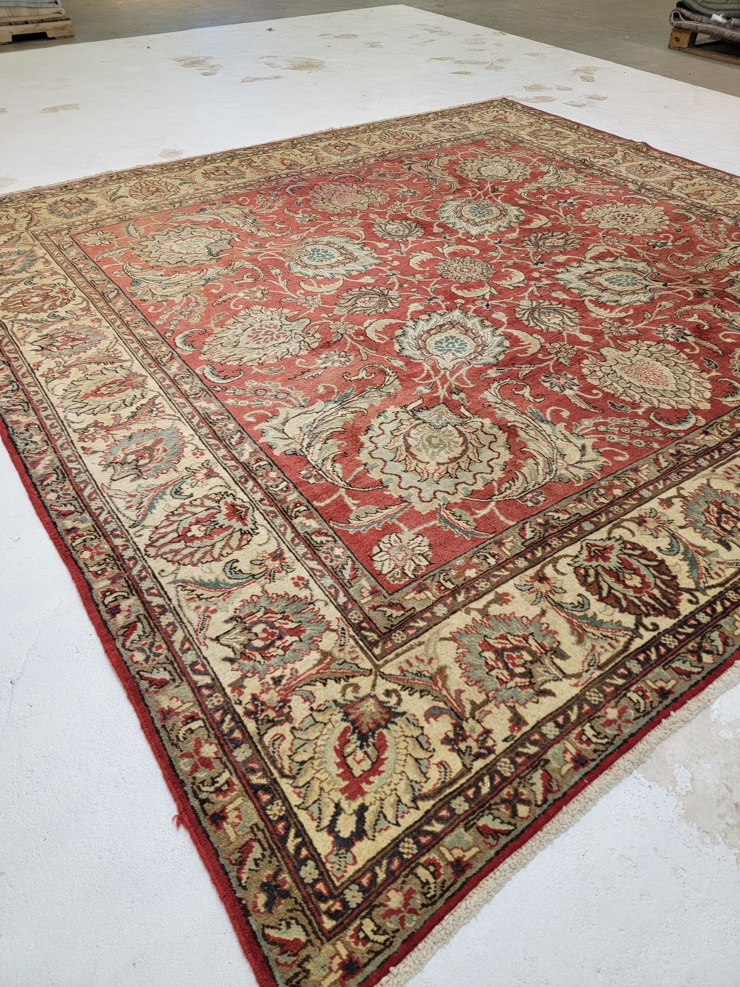 Hand-Knotted Wool Rug persian Tabriz 9'8" x 9'10"