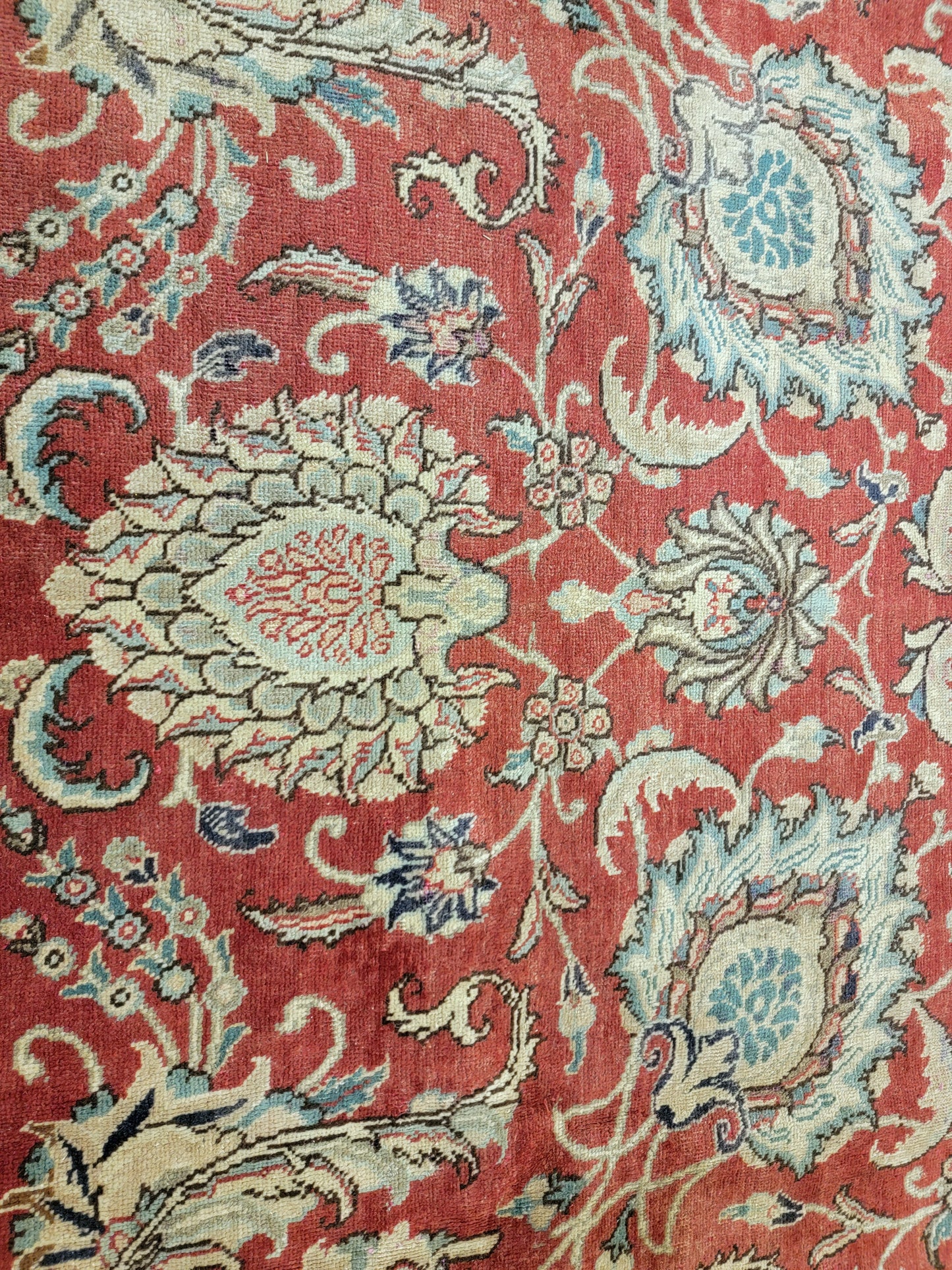 Hand-Knotted Wool Rug persian Tabriz 9'8" x 9'10"