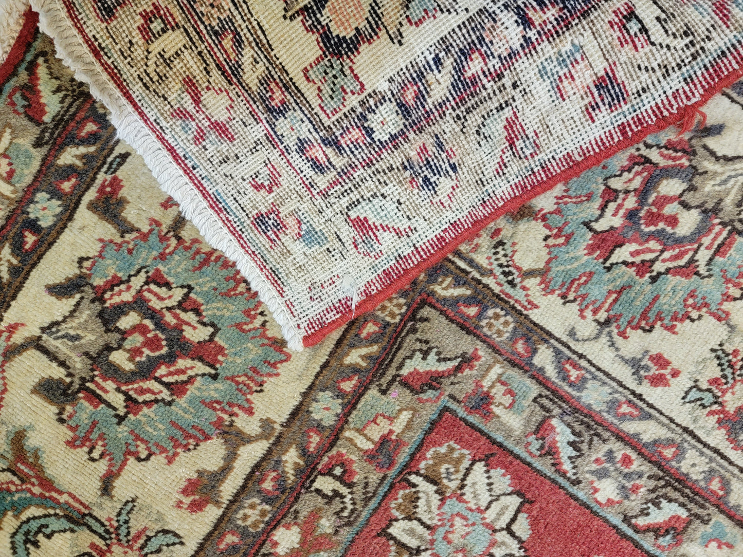 Hand-Knotted Wool Rug persian Tabriz 9'8" x 9'10"