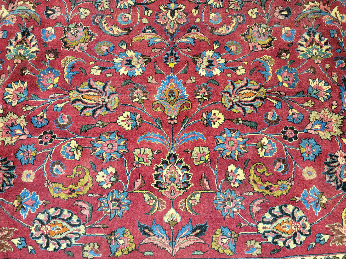 Hand-Knotted Wool Rug Persian Mashad 10'6" x 10'6"