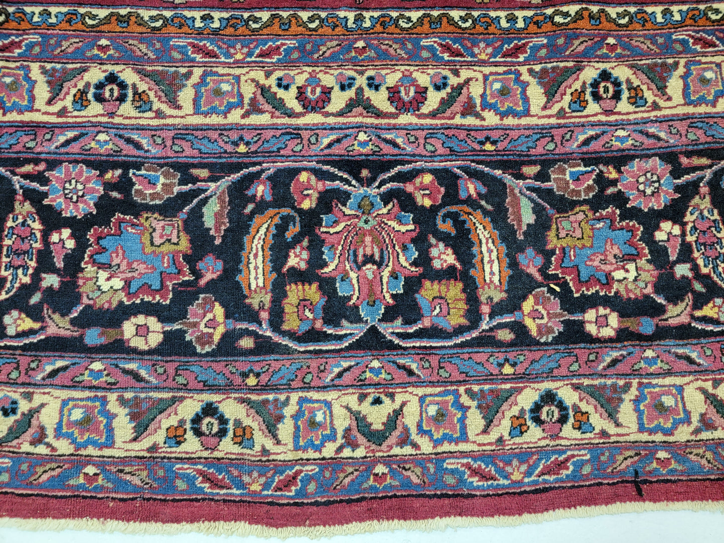 Hand-Knotted Wool Rug Persian Mashad 10'6" x 10'6"