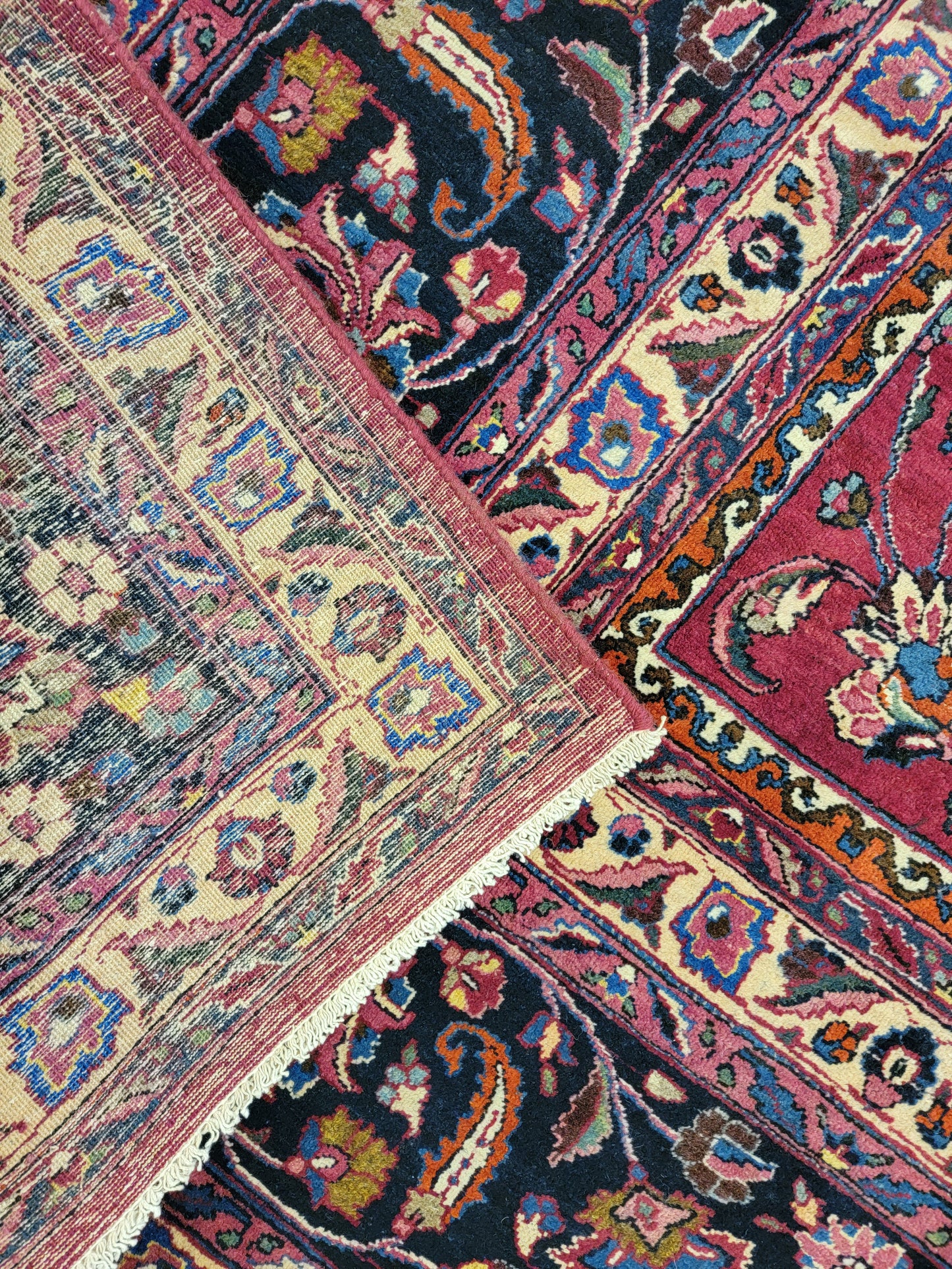 Hand-Knotted Wool Rug Persian Mashad 10'6" x 10'6"