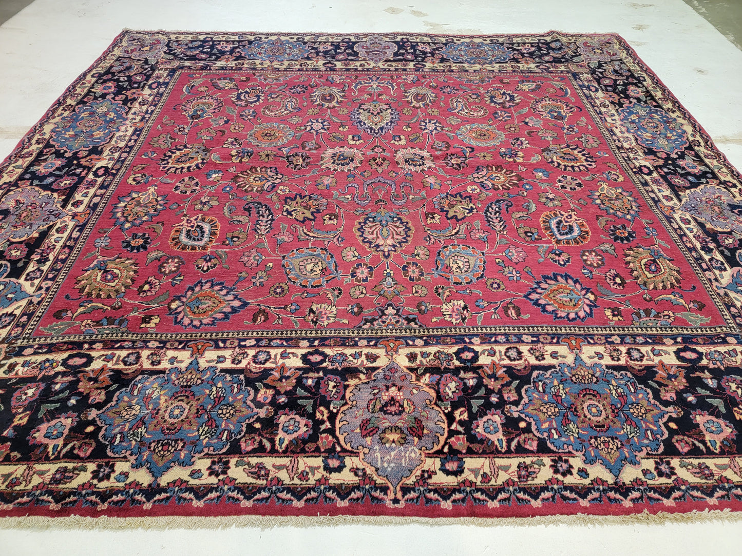 Hand-Knotted Wool Rug Persian Mashad/Khorassan 11'2"x 11'9"