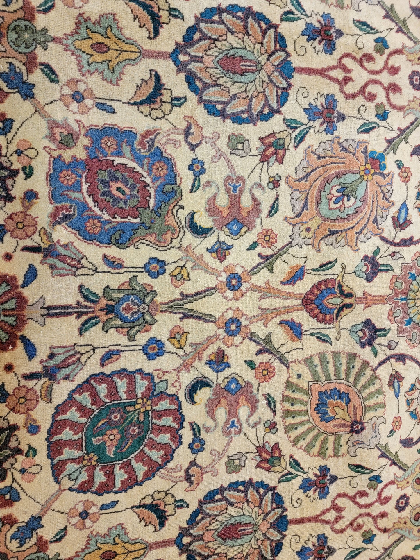Hand-Knotted Wool Rug Allover Design tabriz 9'8" x 12'10"