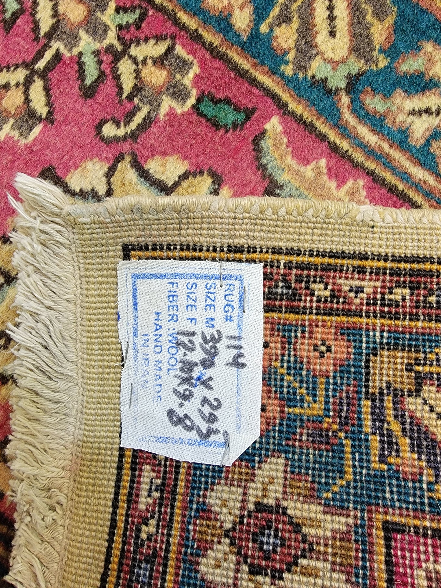 Hand-Knotted Wool Rug Allover Design tabriz 9'8" x 12'10"