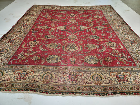Hand-Knotted Wool Rug Tabriz 11'5" x 13'