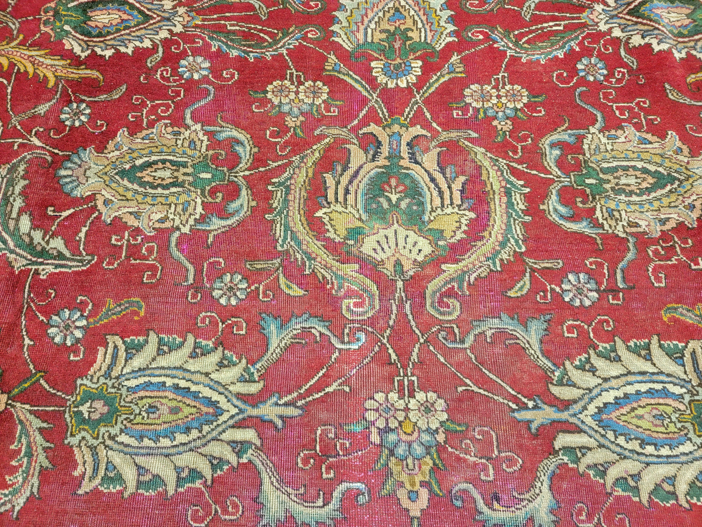 Hand-Knotted Wool Rug Tabriz 11'5" x 13'