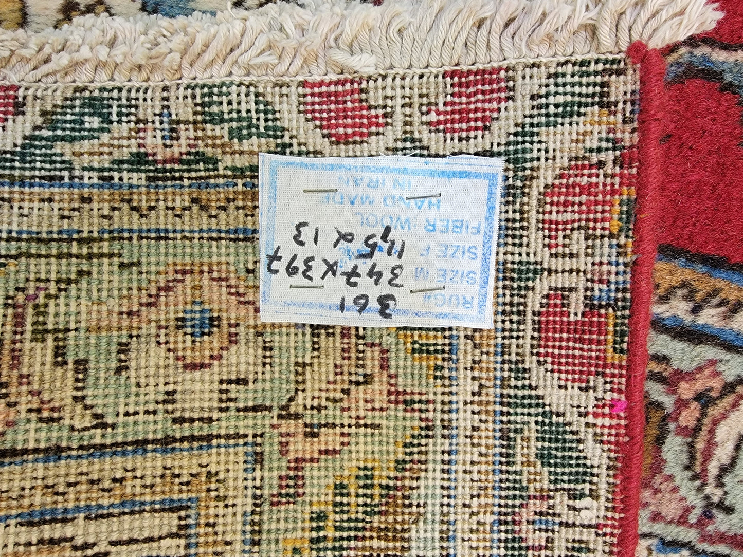 Hand-Knotted Wool Rug Tabriz 11'5" x 13'