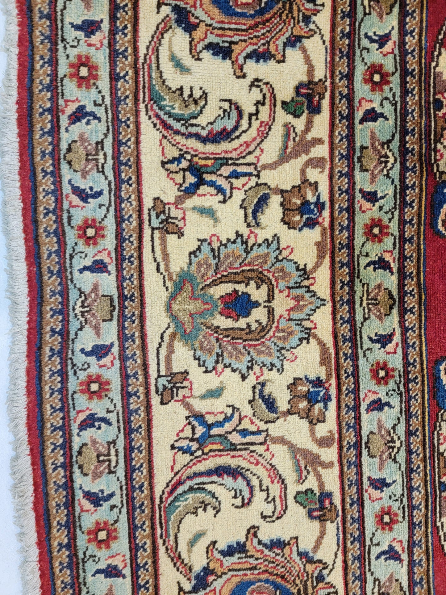 Hand-Knotted Wool Rug Tabriz allover Design 9'6" x 13'