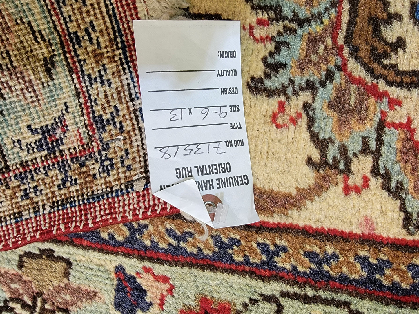 Hand-Knotted Wool Rug Tabriz allover Design 9'6" x 13'