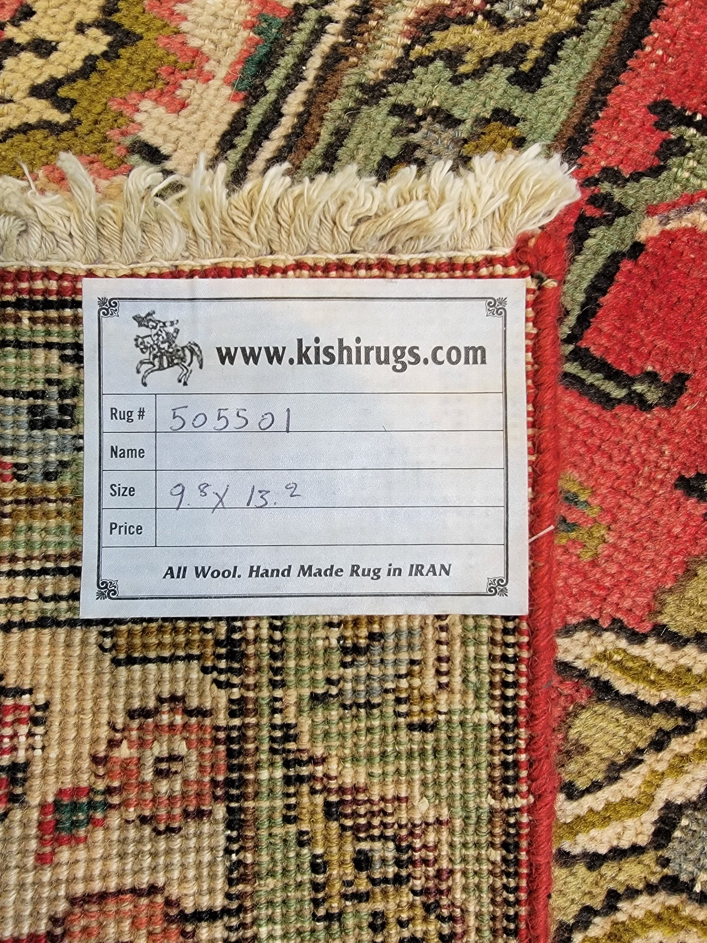 Hand-Knotted Wool Rug Tabriz allover design 9'8" x 13'2"