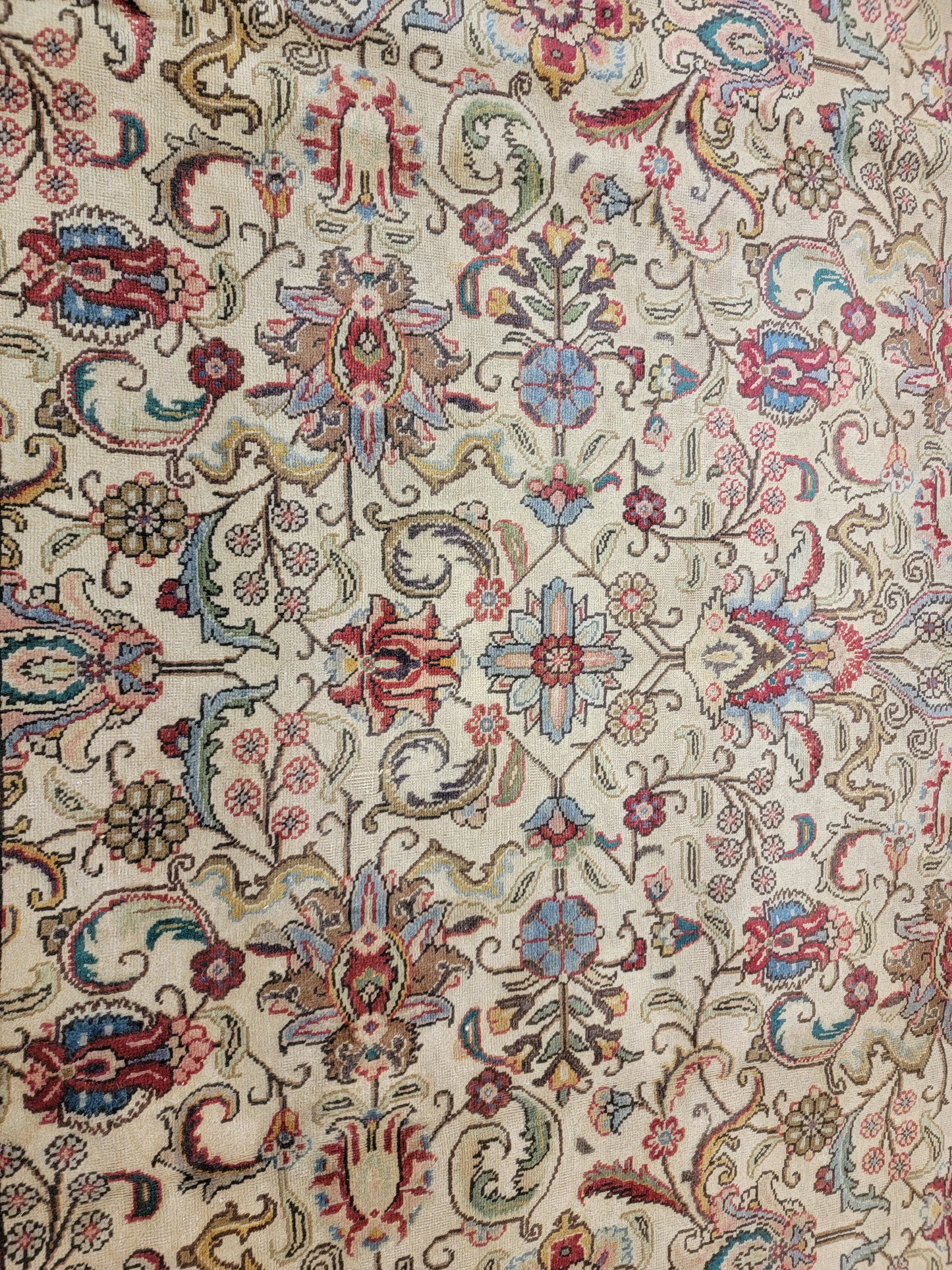 Hand-Knotted Wool Rug Persian Tabriz 9'7" x 12'9"