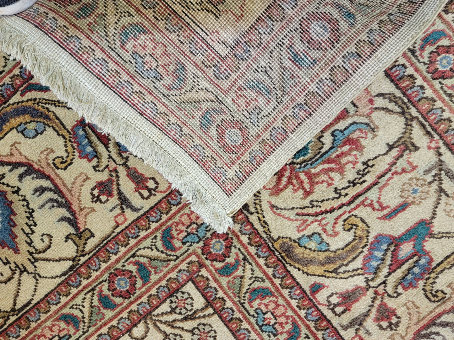Hand-Knotted Wool Rug Persian Tabriz 9'7" x 12'9"