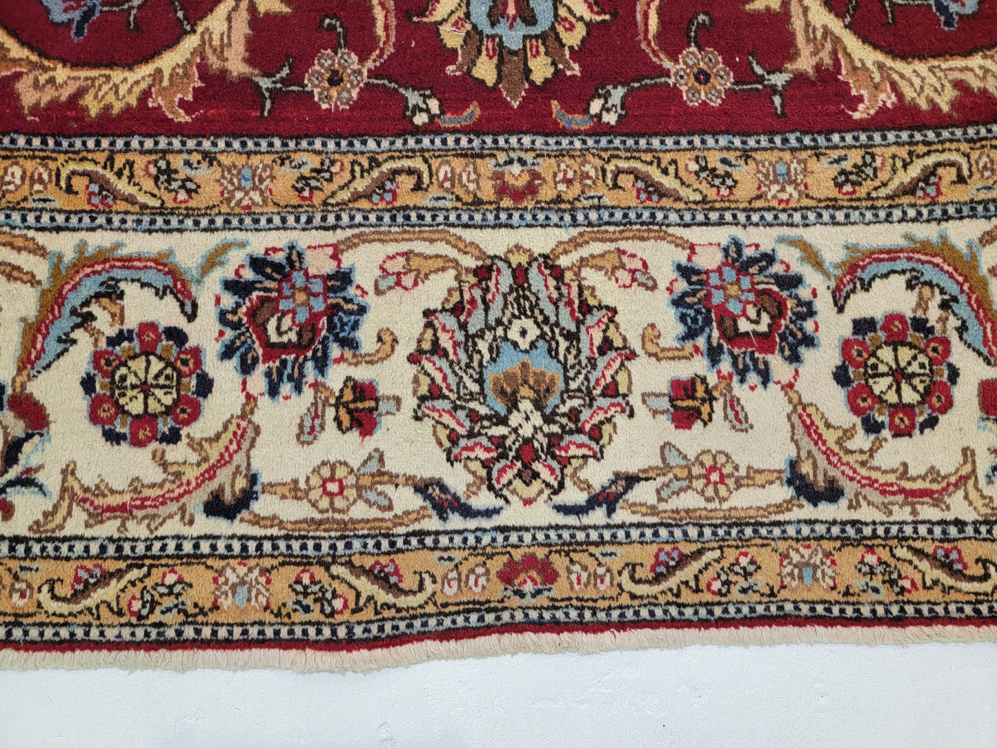 Hand-Knotted Wool Rug Persian Tabriz 9'5" x 12'9"