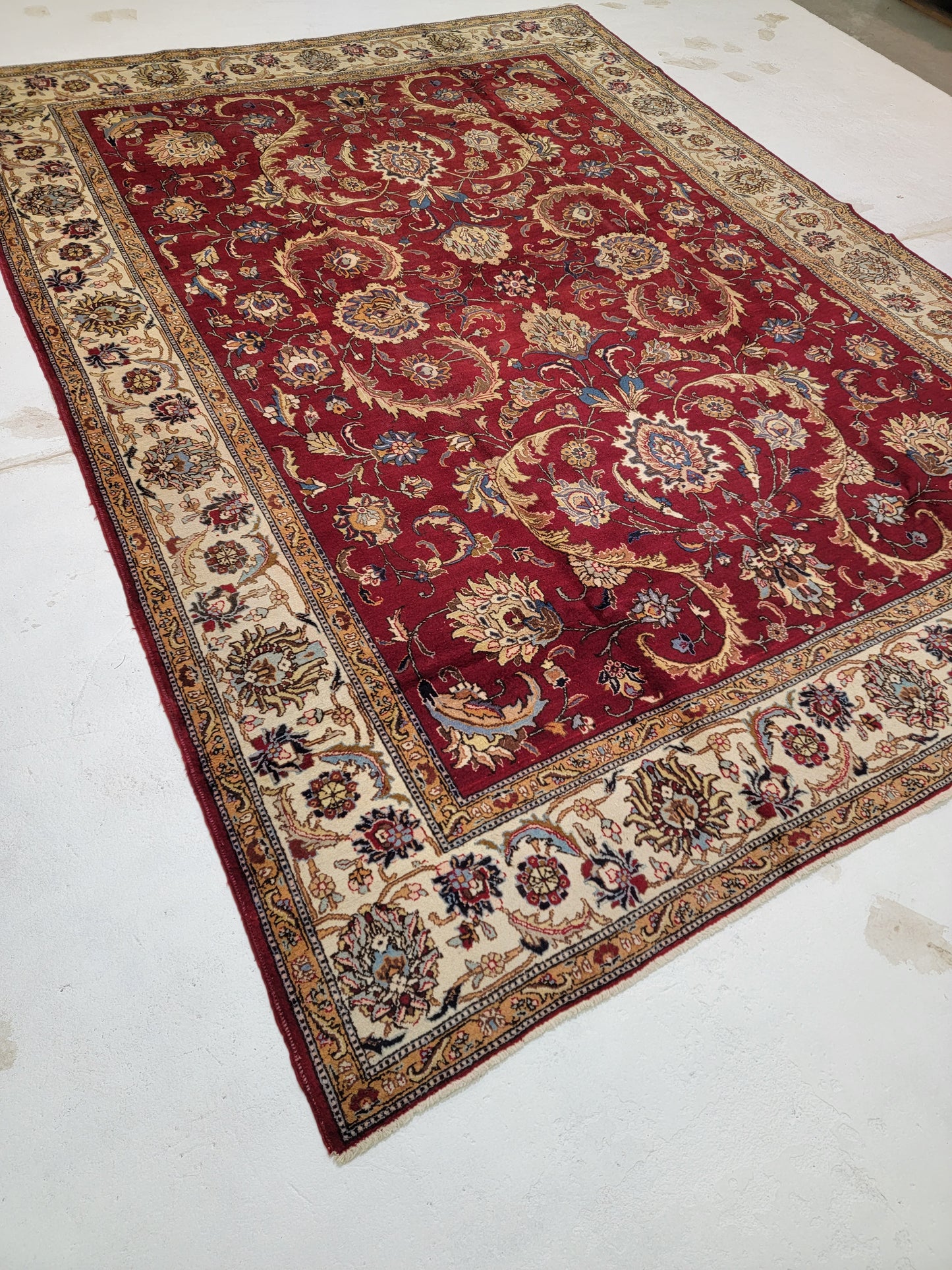 Hand-Knotted Wool Rug Persian Tabriz 9'5" x 12'9"