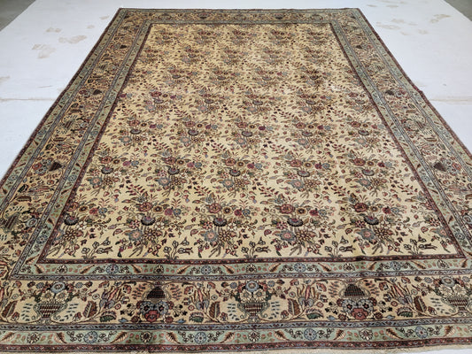 Hand-Knotted Wool Rug Persian Tabriz 9'9" x 12'10"