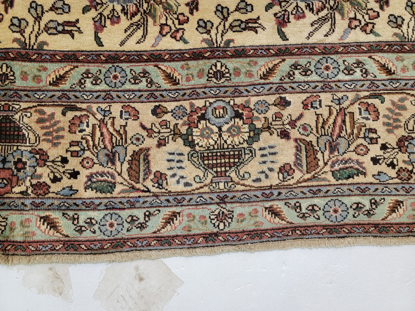 Hand-Knotted Wool Rug Persian Tabriz 9'9" x 12'10"