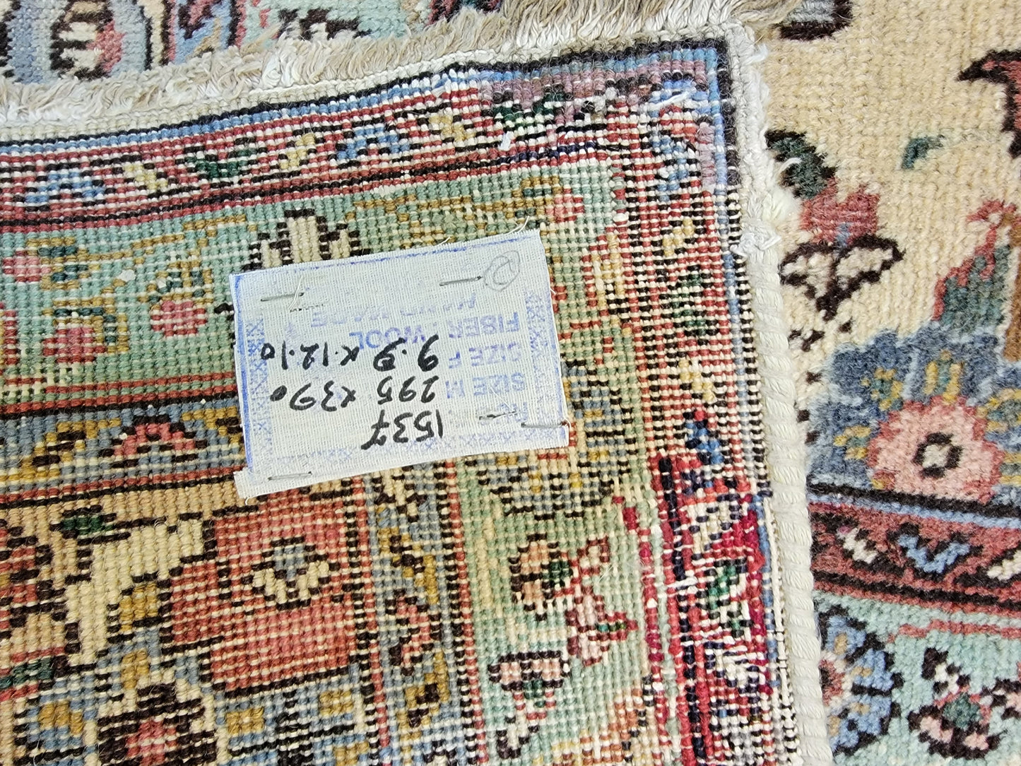 Hand-Knotted Wool Rug Persian Tabriz 9'9" x 12'10"